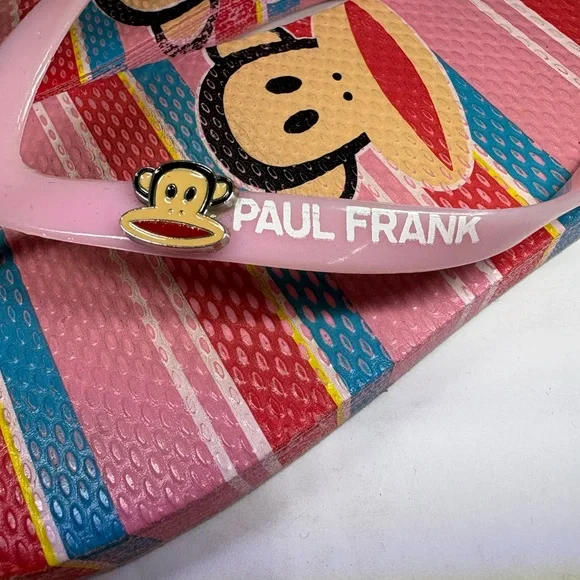 Paul Frank Vintage Flip Flops Women’s 7.5 Pink with Paul Frank Charm Accent - Picture 7 of 8